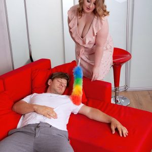 Overweight Russian teen Tessa Orlov seduces a sleeping guy on a couch